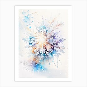 Individual, Snowflakes, Storybook Watercolours 1 Art Print