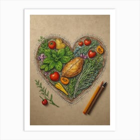 Heart Of Vegetables Art Print