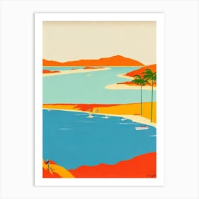 Orient Bay Beach St Martin Midcentury Art Print