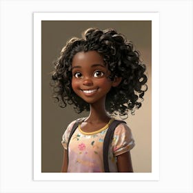 Black Girl With Curly Hair Art Print