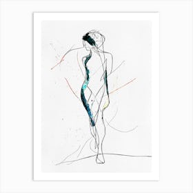 Nude Line Drawing Art Print