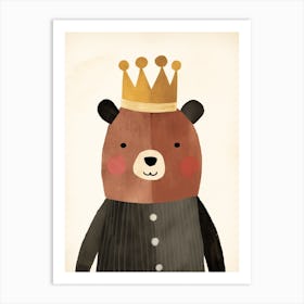 Little Brown Bear 3 Wearing A Crown Art Print