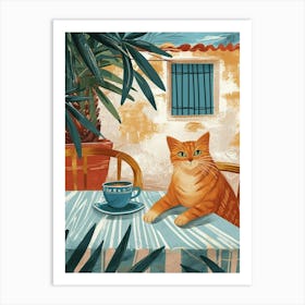 Manx Cat Storybook Illustration 1 Art Print