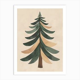 Balsam Tree Minimal Japandi Illustration 2 Art Print