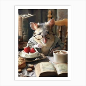 Mouse In Glasses Art Print