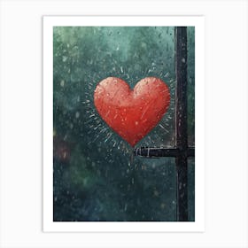 Heart In The Rain 1 Art Print