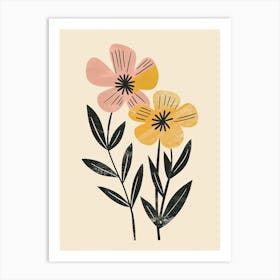 Zurich Flower Market Boho Minimalist Style 1 Art Print