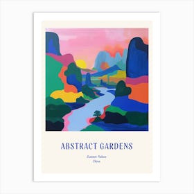 Colourful Gardens Summer Palace China 1 Blue Poster Art Print