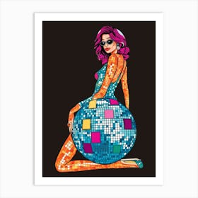 Disco Ball Girl Art Print