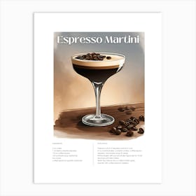 Espresso Martini Cocktail Art Print