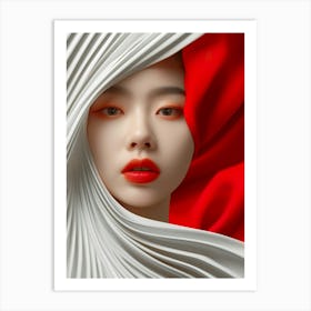 Portrait Of A Woman With Red Hair 1 Art Print