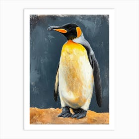 King Penguin Santiago Island Colour Block Painting 2 Art Print