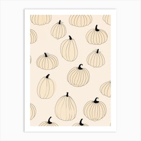 Minimal Pumpkin Pattern 1 Art Print