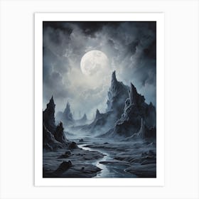 Full Moon In The Valley Art Print