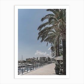 Sa Coma Mallorca Palm Trees On The Beach Art Print