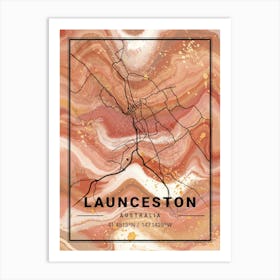 Launceston Map Art Print