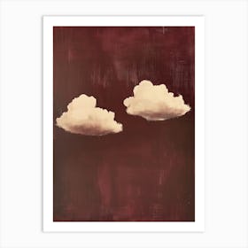 Clouds Wall Art Painting Burgundy Red Sky Print Art Print