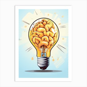 Brain In A Light Bulb Art Print