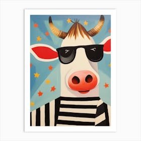 Little Cow 1 Wearing Sunglasses Art Print