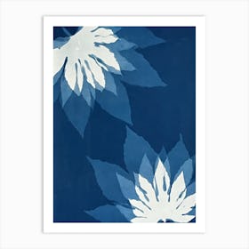 Blue cyanotype leaf print 2 Art Print