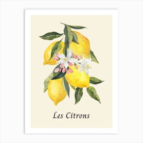 Simple Lemon Wall Art, Kitchen Poster Art Print