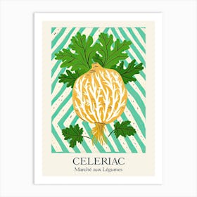 Marche Aux Legumes Celeriac Summer Illustration 5 Art Print