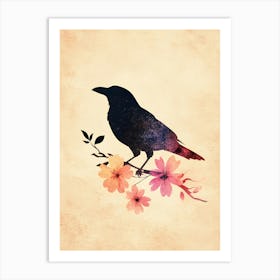 Crow On A Branch Art Print