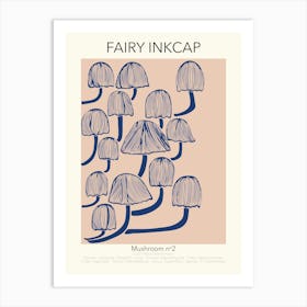 Fairy Inkcap Mushroom Poster Art Print