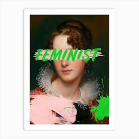 Feminist Lime Black &Pink Art Print
