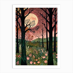 William Morris Moon In The Forest 2 Art Print