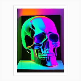 Skull With Neon Accents 1 Matisse Style Art Print