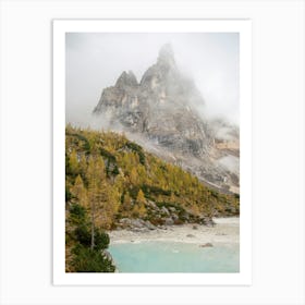 Misty Lake Sorapis Art Print