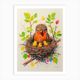 Robin In Nest Art Print