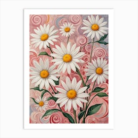 Daisy Swirls no2 Art Print