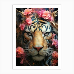 Floral Fantasy Tiger Art Print