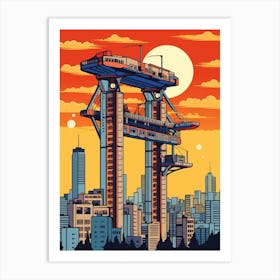 Umeda Sky Building, Japan Vintage Travel Art 4 Poster