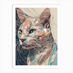 Abstract Cat Canvas Art Style Abstract Art Print