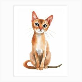 Abyssinian Cat Clipart Illustration 3 Art Print