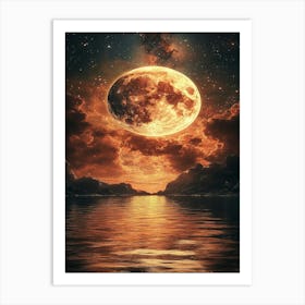 Full Moon Over Water 24 Art Print