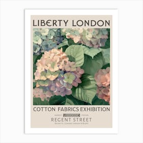 Liberty London Print William Morris Textiles Pink Blue Hydrangea Flower 2 Art Print