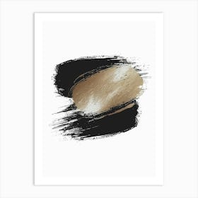 Gold Brush Stroke Art Print