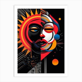 Abstract Illustration Of A Woman And The Cosmos 24 Art Print