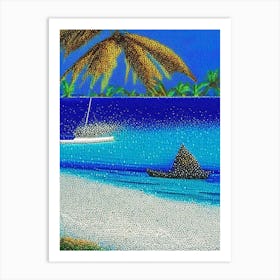 Cayman Islands Pointillism Style Tropical Destination Art Print