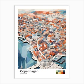 Copenhagen, Denmark, Geometric Illustration 1 Poster Art Print