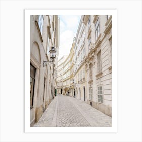 Cobblestone Alley In The Old Town Of Vienna Art Print