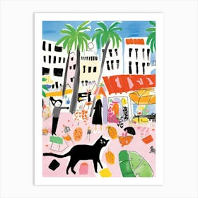 The Food Market In Monaco 1 Illustration Art Print