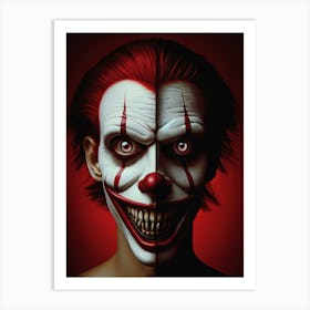 Scary creepy Clown Painting Art Print