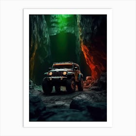 Jeep Wrangler In The Cave 2 Art Print