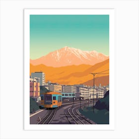 Santiago De Chile Travel Illustration 2 Art Print