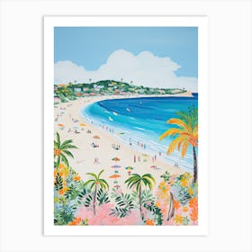 Orient Bay Beach, St Martin, Matisse And Rousseau Style 1 Art Print